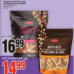 Super C mélange chocolat fruits et noix ou mélange de noix Irrésistible | Irrésistible mixed nuts offer