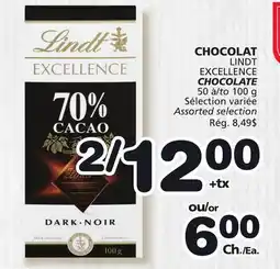 Marches Tradition LINDT EXCELLENCE CHOCOLATE offer