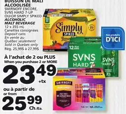 Marches Tradition SMIRNOFF ENCORE, SVNS HARD 7-UP OR SIMPLY SPIKED ALCOHOLIC MALT BEVERAGE offer