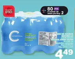 Marches Tradition COMPLIMENTS NATURAL SPRING WATER offer