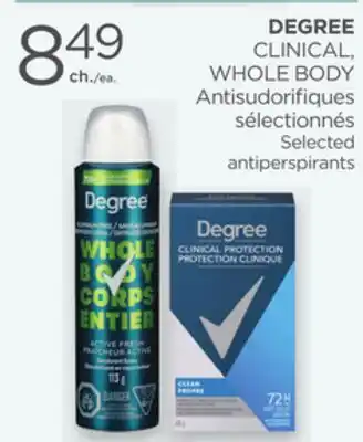 Proxim DEGREE CLINICAL, WHOLE BODY Selected antiperspirants offer