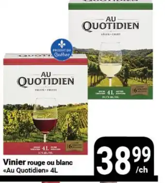 Pasquier Vinier rouge ou blanc Au Quotidien offer