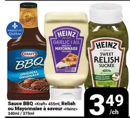 Pasquier Sauce BBQ Kraft 455ml, Relish ou Mayonnaise à saveur Heinz offer