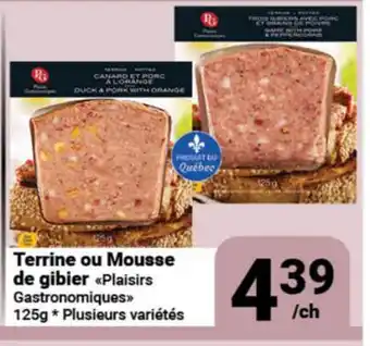 Pasquier Terrine ou Mousse de gibier Plaisirs Gastronomiques offer