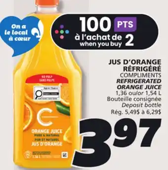 IGA COMPLIMENTS REFRIGERATED ORANGE JUICE offer