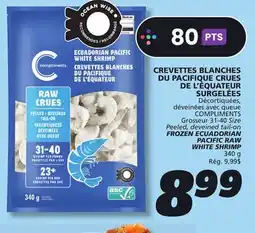 IGA COMPLIMENTS FROZEN ECUADORIAN PACIFIC RAW WHITE SHRIMP offer
