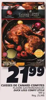 IGA PLAISIRS GASTRONOMIQUES DUCK LEGS CONFIT STYLE offer