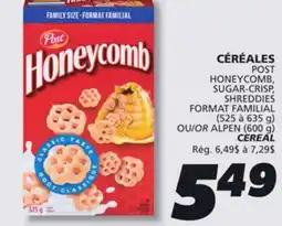 IGA POST HONEYCOMB, SUGAR-CRISP, SHREDDIES CEREAL offer