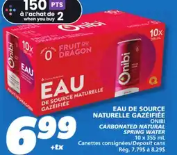 IGA ONIBI CARBONATED NATURAL SPRING WATER offer