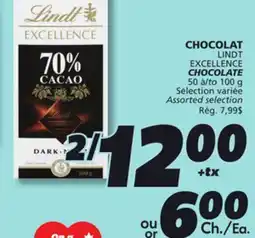 IGA LINDT EXCELLENCE CHOCOLATE offer