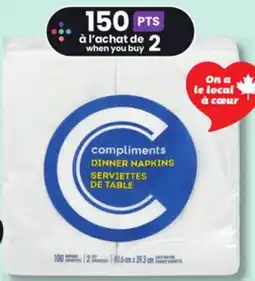 IGA COMPLIMENTS DINNER NAPKINS offer