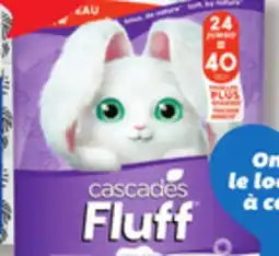 IGA CASCADES FLUFF PAPER TOWELS, BATHROOM TISSUE OR FACIAL TISSUES offer