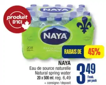 Jean Coutu NAYA Natural spring water offer