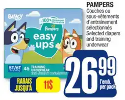 Jean Coutu PAMPERS Selected diapers and training underwear offer