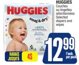 Jean Coutu HUGGIES Selected diapers and wipes offer
