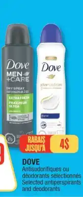 Jean Coutu DOVE Selected antiperspirants and deodorants offer
