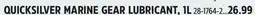 Canadian Tire QUICKSILVER MARINE GEAR LUBRICANT offer