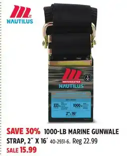 Canadian Tire 1000-LB MARINE GUNWALE STRAP, 2˝X16´ offer