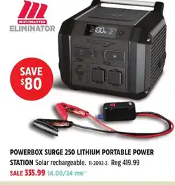 Canadian Tire POWERBOX SURGE 250 LITHIUM PORTABLE POWER STATION offer