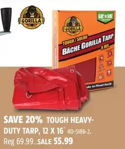 Canadian Tire GORILLA TOUGH HEAVY- DUTY TARP, 12 X 16´ offer