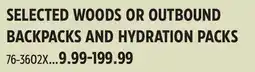 Canadian Tire SELECTED WOODS OR OUTBOUND BACKPACKS AND HYDRATION PACKS offer