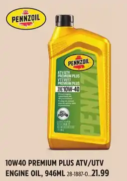 Canadian Tire PENNZOIL 10W40 PREMIUM PLUS ATV/UTV ENGINE OIL offer