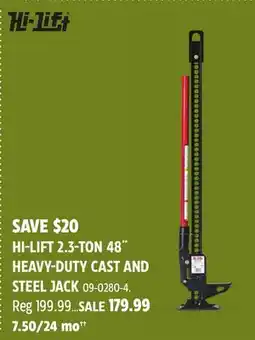 Canadian Tire HI-LIFT 2.3-TON 48˝ HEAVY-DUTY CAST AND STEEL JACK offer