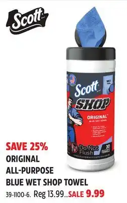 Canadian Tire Scott ORIGINAL ALL-PURPOSE BLUE WET SHOP TOWEL offer