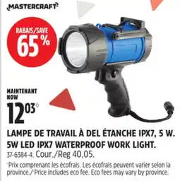 Canadian Tire LAMPE DE TRAVAIL À DEL ÉTANCHE IPX7, 5W MASTERCRAFT offer