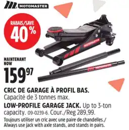 Canadian Tire CRIC DE GARAGE À PROFIL BAS MOTOMASTER offer