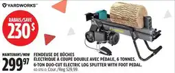 Canadian Tire YARDWORKS FENDEUSE DE BÛCHES ÉLECTRIQUE À COUPE DOUBLE AVEC PÉDALE, 6 TONNES offer