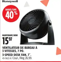 Canadian Tire VENTILATEUR DE BUREAU À 3 VITESSES, 7PO HONEYWELL offer