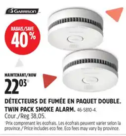 Canadian Tire DÉTECTEURS DE FUMÉE EN PAQUET DOUBLE GARRISON offer