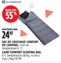 Canadian Tire OUTBOUND SAC DE COUCHAGE CONFORT DE CAMPING OUTBOUND offer