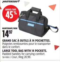 Canadian Tire GRAND SAC À OUTILS À 14POCHETTES MASTERCRAFT offer