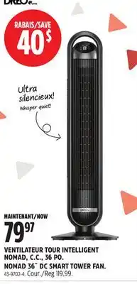 Canadian Tire VENTILATEUR TOUR INTELLIGENT NOMAD, C.C., 36PO DREO offer