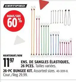 Canadian Tire ENS. DE SANGLES ÉLASTIQUES, 26PCES CERTIFIED offer