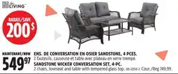 Canadian Tire ENS. DE CONVERSATION EN OSIER SANDSTONE, 4 PCES FOR LIVING offer