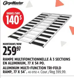 Canadian Tire RAMPE MULTIFONCTIONNELLE À 3 SECTIONS EN ALUMINIUM, 77 X 54 PO CARGO MASTER offer