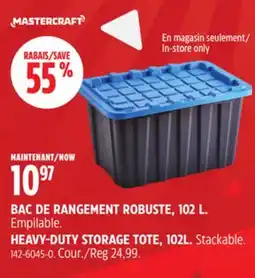 Canadian Tire BAC DE RANGEMENT ROBUSTE MASTERCRAFT, 102L offer