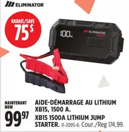 Canadian Tire AIDE-DÉMARRAGE AU LITHIUM XB15 ELIMINATOR, 1500A offer