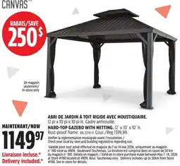 Canadian Tire ABRI DE JARDIN À TOIT RIGIDE AVEC MOUSTIQUAIRE CANVAS offer