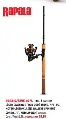 Canadian Tire RAPALA CLASSIC WALLEYE SPINNING COMBO, 7´1˝, MEDIUM-LIGHT offer