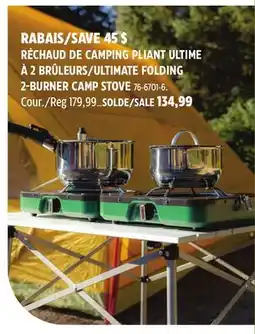 Canadian Tire ULTIMATE FOLDING 2-BURNER CAMP STOVE offer