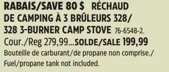 Canadian Tire 328 3-BURNER CAMP STOVE offer