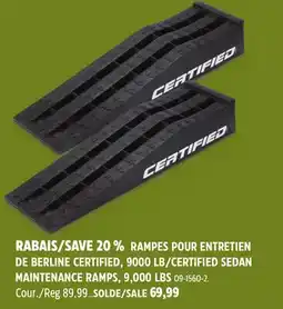 Canadian Tire CERTIFIED SEDAN MAINTENANCE RAMPS, 9,000 LBS offer