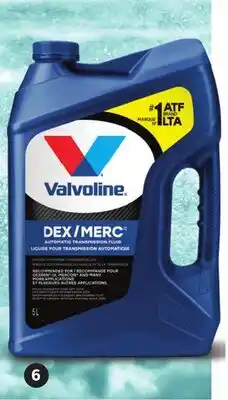 Canadian Tire VALVOLINE LIQUIDE DE TRANSMISSION AUTOMATIQUE DEX/MERC, 5L offer