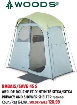 Canadian Tire WOODS SITKA PRIVACY AND SHOWER SHELTER offer