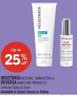 Shoppers Drug Mart Neostrata restore, skin active reversa skin care products offer