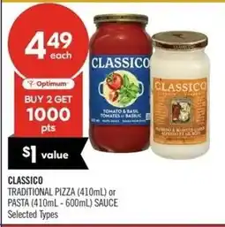 Shoppers Drug Mart Classico traditional pizza or pasta offer